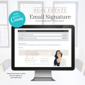 Email signature, real estate template, real estate agent email, realtor, email marketing, signature, canva template, real estate marketing