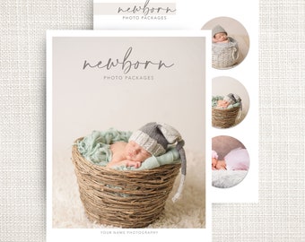 Pricing Template, Photography marketing, Newborn Photo marketing, Photography Price List template, Editable marketing board, photographer