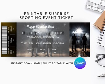 Editable Surprise Basketball Game Ticket, Printable Sport Surprise ...