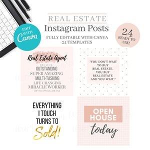 Instagram templates, Realtor templates, Real estate templates, Real Estate, Real estate marketing, Realtor marketing tools, Canva editable