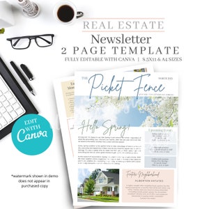 Realtor Newsletter, Newsletter, Real estate newsletter, Real Estate, Real estate marketing, Realtor marketing tools, Canva editable