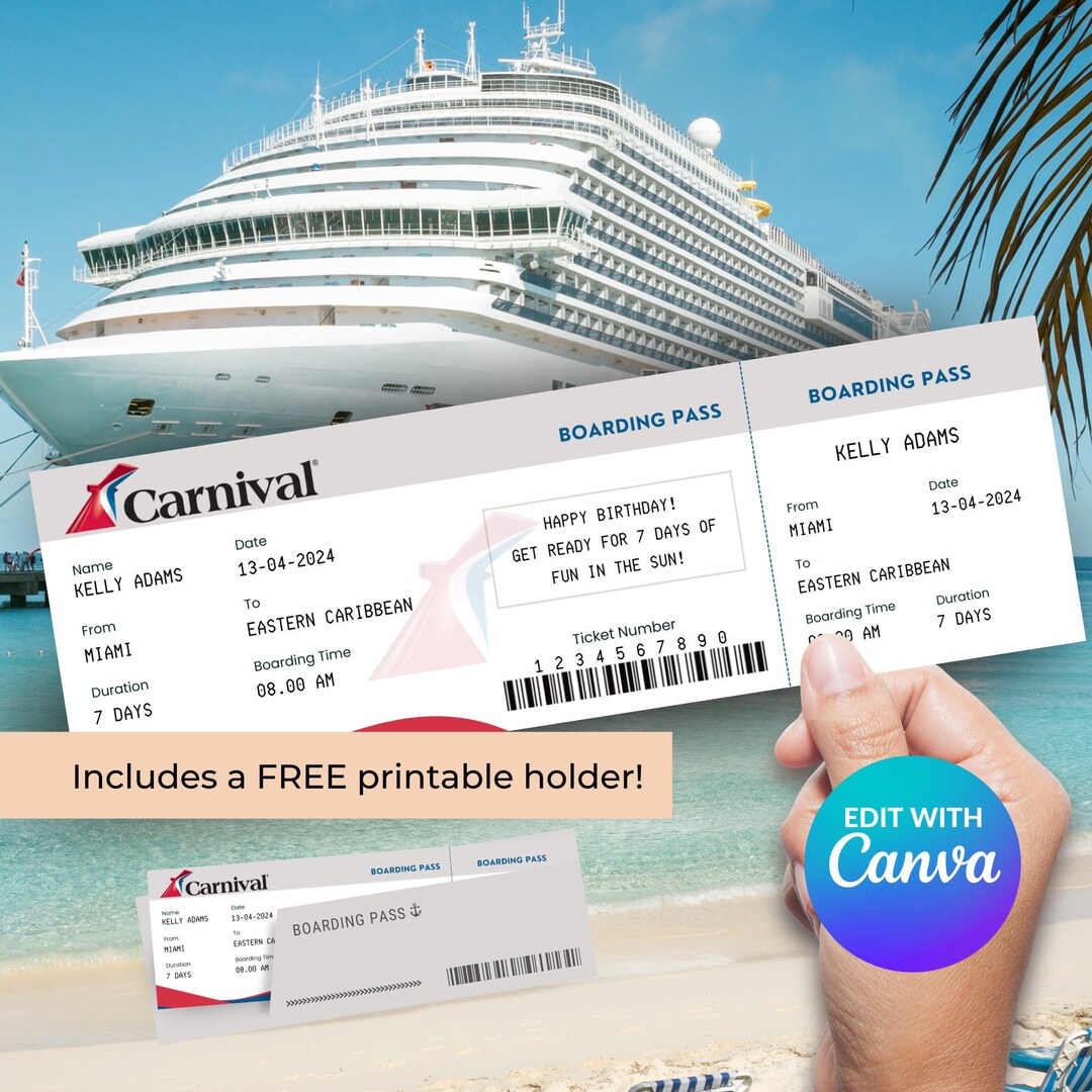 Cruise Ticket Boarding Pass Cruise Boarding Pass (Download Now) Etsy