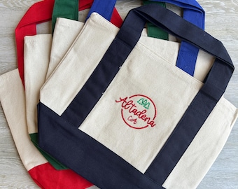 Embroidered Altadena CA Mini Canvas Tote Bag: Eco-Friendly Market Bag