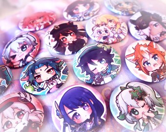 Genshin Impact Xiao Nahida Raiden Kazuha 1.75" Buttons, Pinback Buttons, Anime, Kawaii, Pin, Cute Pin Klee Zhongli Yae Miko Scaramouche