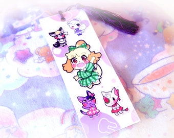 Animal Crossing Isabelle Kawaii Laminated Bookmark with Tassel Double Sided