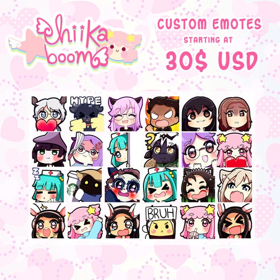 Custom Twitch/discord Emote Commissions Anime Style Digital - Etsy Custom Twitch/discord Emote Commissions Anime Style Digital - Etsy