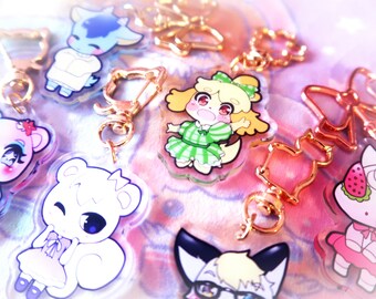 Anime Kawaii Animal Crossing Acrylic Charms 2" Keychain Phone Charm Isabelle Raymond Marshall Judy Sherb Merengue Marina