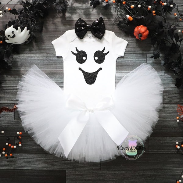 Girls Ghost Costume, Girls Halloween Costume, Ghost Tutu, Halloween Tutu, Girls Costume, Girls Halloween, Ghost Shirt, Girls First Halloween