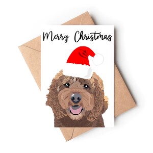 Carte de Noël Cockapoo/carte de Joyeux Noël/carte de Noël d'amant de chien/carte de chien