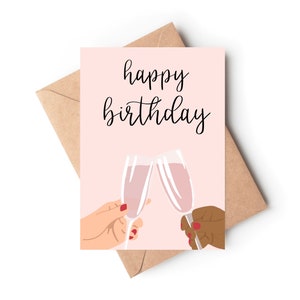 Carte d'anniversaire/Carte d'ami/Carte d'amateur de vin/Carte d'anniversaire drôle