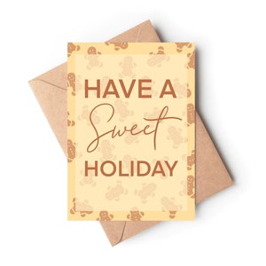 Gingerbread holiday card/Christmas card/Gingerbread man card image 1