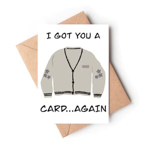 Cartão de cardigã/cartão de aniversário/cartão de aniversário engraçado