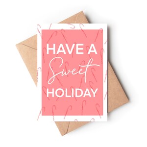 Carte en forme de canne en bonbon/Carte de vacances/Carte de Noël