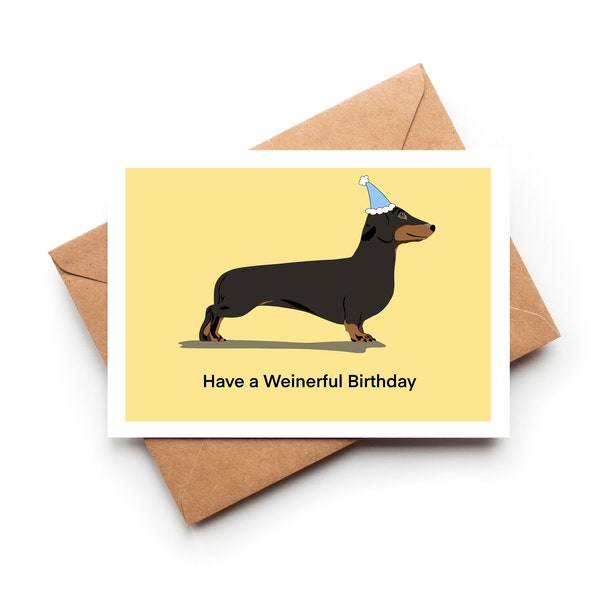 Dachshund Birthday Card | Funny Birthday Card | Weiner Dog Card