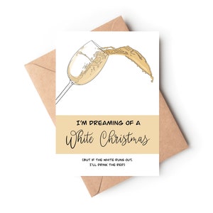 Carte de Noël pour amateur de vin | Carte Pour Les Fêtes Vin blanc