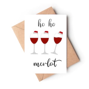 Carte de vacances au vin Merlot | Carte de vœux drôle