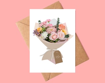 Floral Bouquet Card for Mom | Mother's Day Card | Pretty Greeting Card