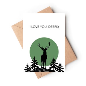 pour amoureux des cerfs | Carte Je t'aime chevreuil