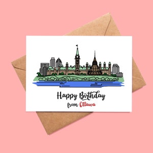 Cartão de aniversário/cartão local/cartão comemorativo de Ottawa