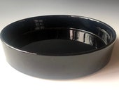 Ikebana Vase, Japanese Round Ceramic Suiban, Black JJ2JL54R