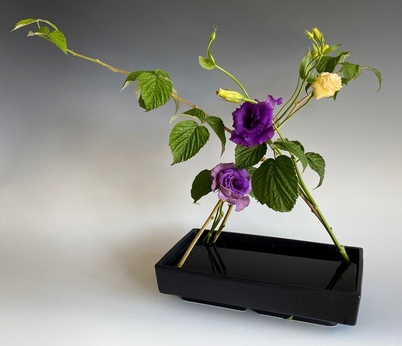 Vase Ikebana Suiban rectangulaire japonais base surélevée Etsy