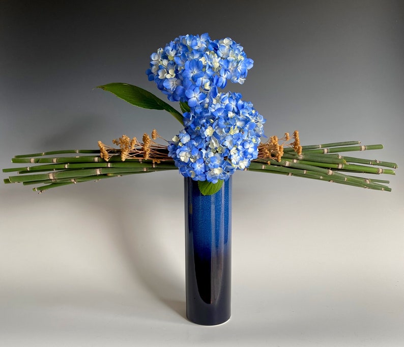 Ikebana Flower Vase Japanese Cylindrical Ceramic for Nageire Etsy