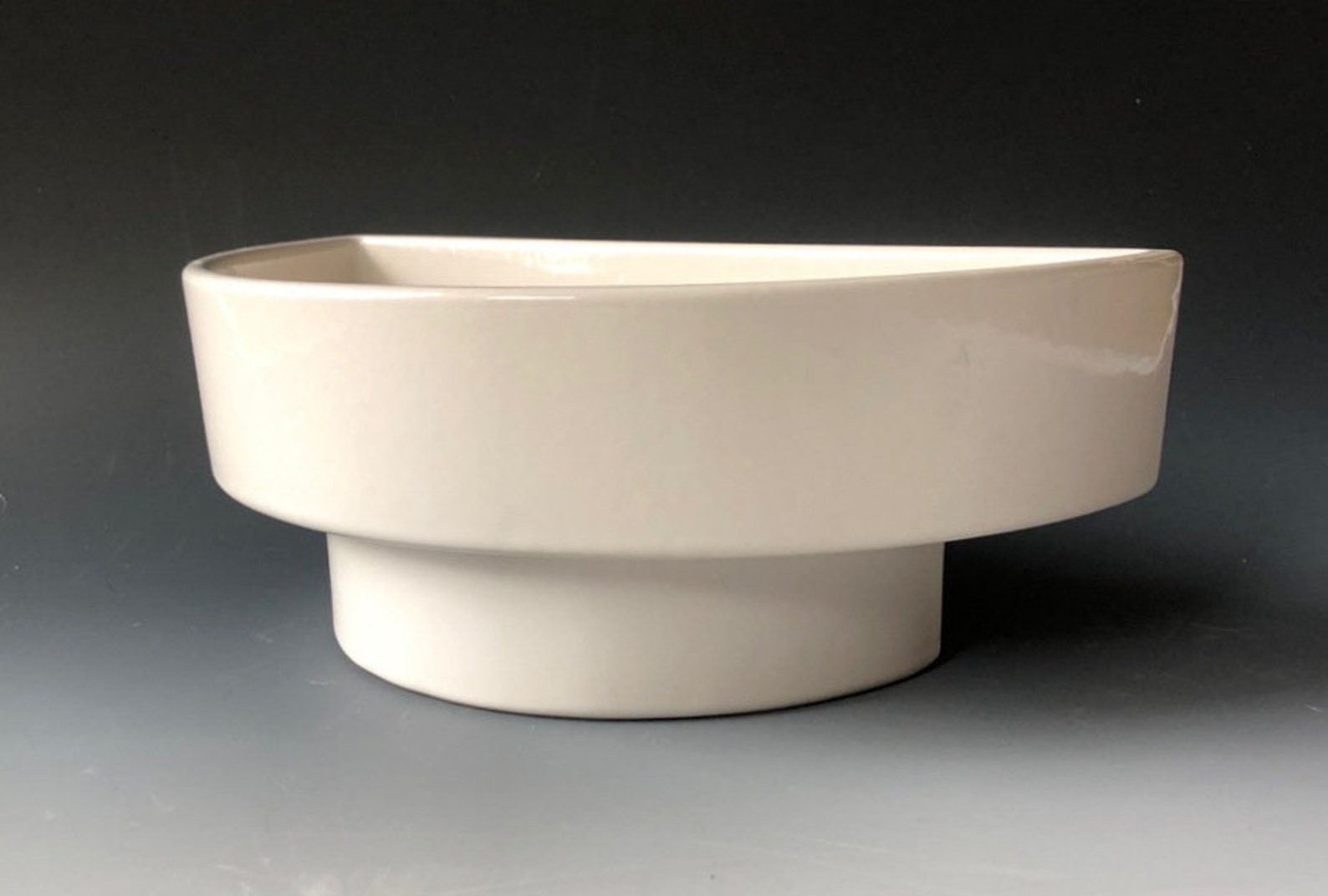 Ikebana Flower Vase, Japanese Ceramic Half Moon Etsy