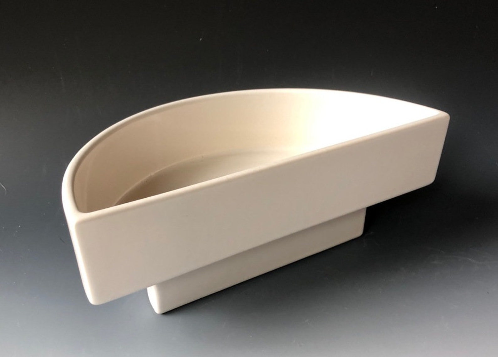 Ikebana Flower Vase, Japanese Ceramic Half Moon Etsy