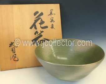 Ikebana Flower Vase, Japanese Round Ceramic Suiban Bowl