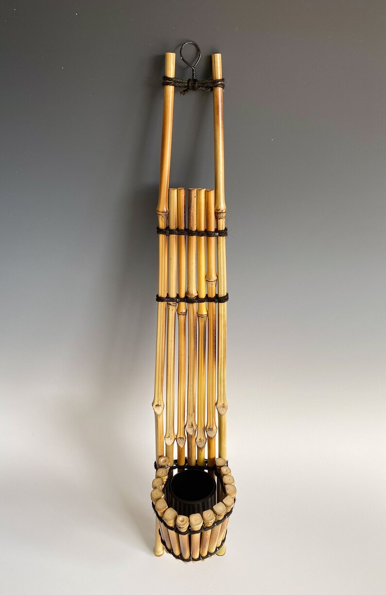 Ikebana Vase Japanese Bamboo Wall Hanging Container Etsy