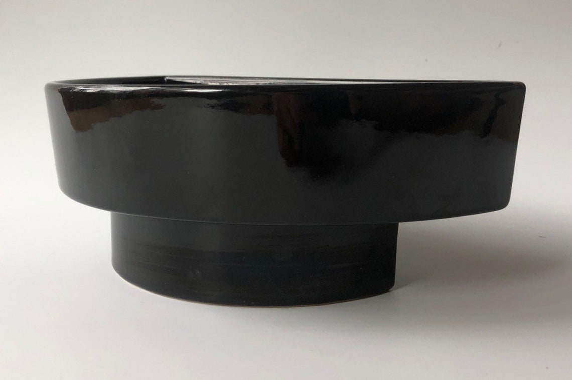 Ikebana Flower Vase Japanese Ceramic Half Moon Etsy