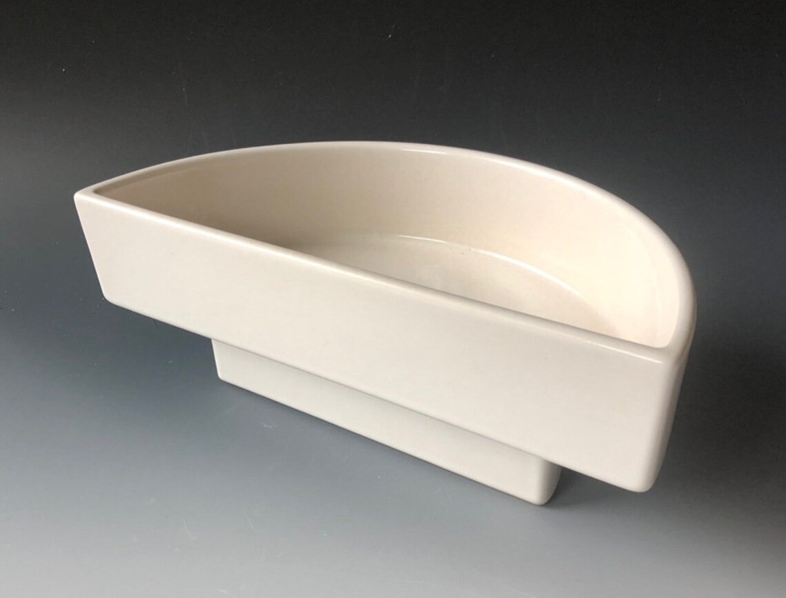 Ikebana Flower Vase, Japanese Ceramic Half Moon Etsy