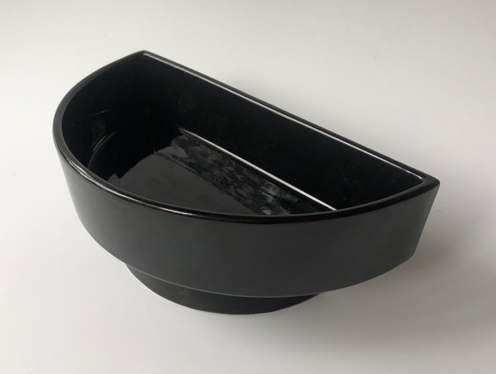 Ikebana Flower Vase Japanese Ceramic Half Moon Etsy