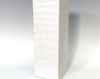 Ikebana Flower Vase, Japanese Ceramic Rectangular Cylinder for Nageire Flower Arrangement