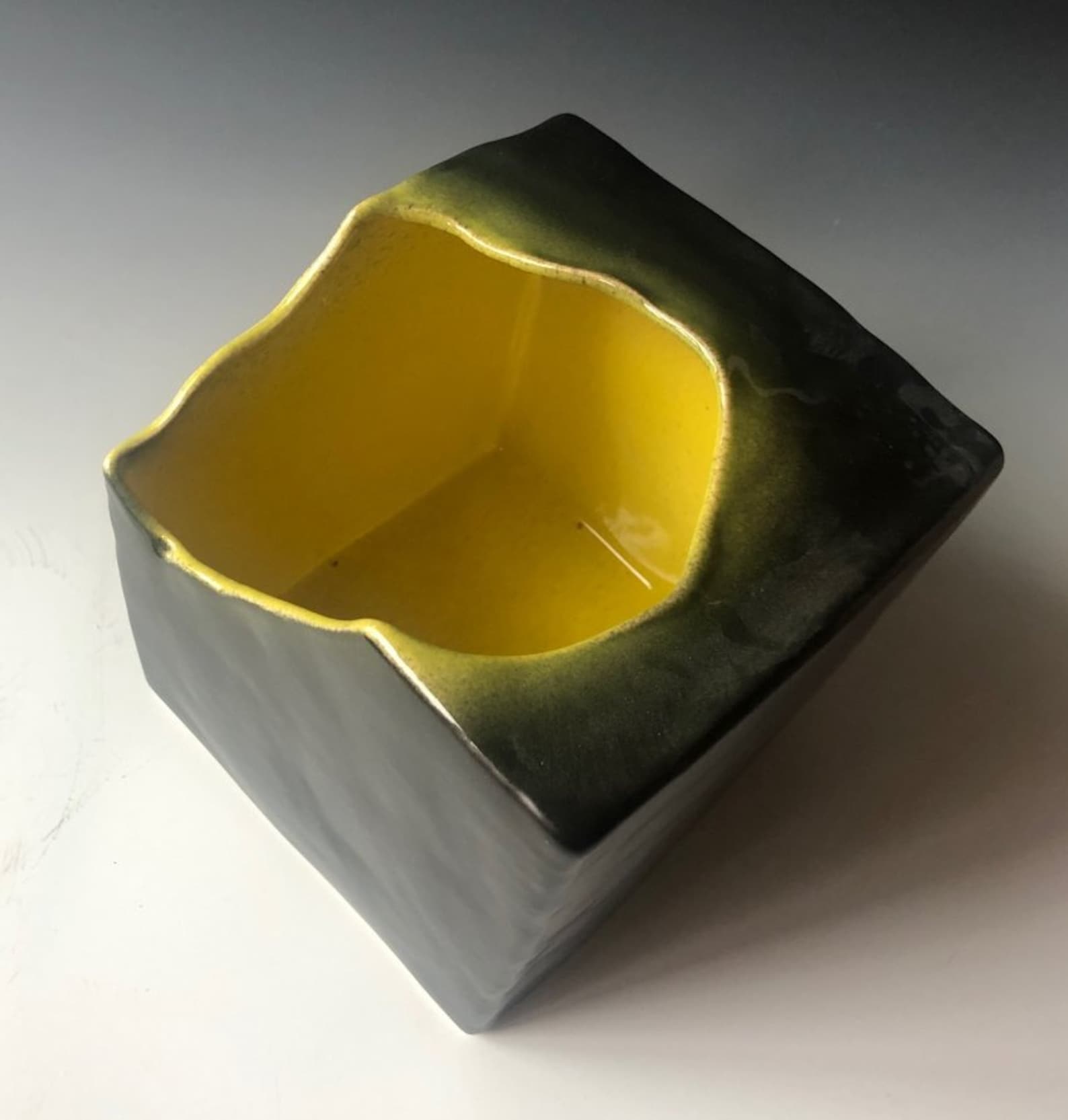 Ikebana Flower Vase, Japanese Ceramic Cube, Freestyle Etsy