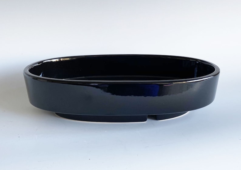 Ikebana Flower Vase, Japanese Oval Ceramic Suiban, Raised Base Etsy