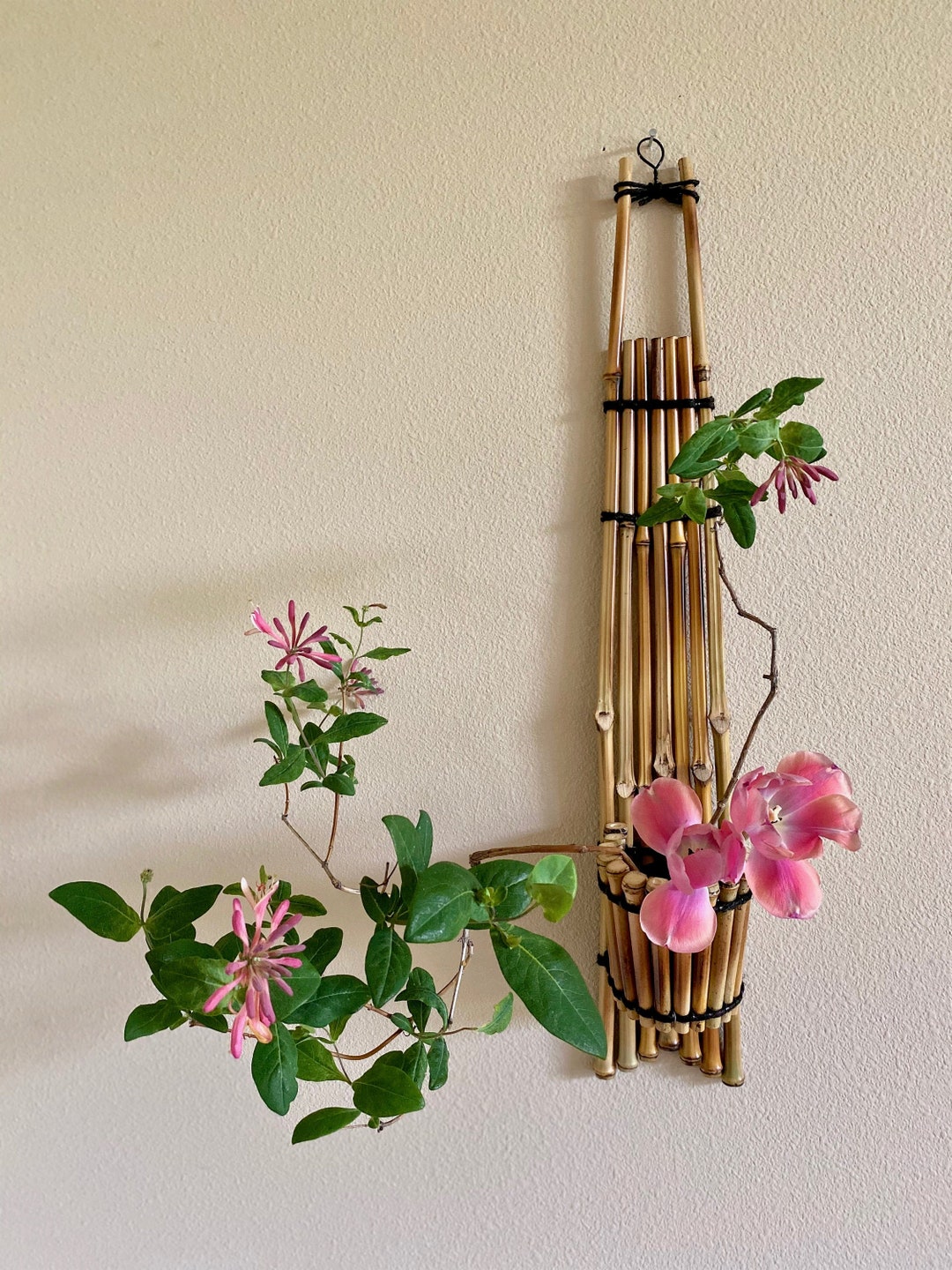 Ikebana Flower Vase, Japanese Bamboo Wall Hanging Container Etsy