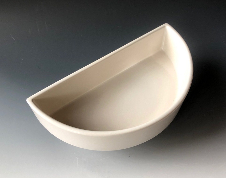 Ikebana Flower Vase, Japanese Ceramic Half Moon Etsy