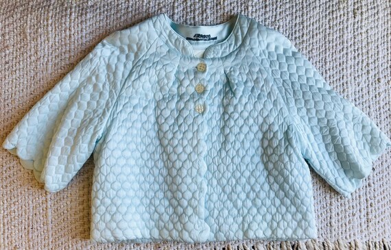 50’s “Barbizon Dainty Puff” Powder Blue Quilted Be