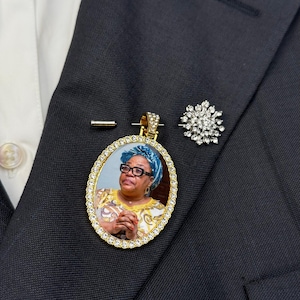 Groom Boutonniere Mens Photo Charm Frame Wedding Bridal Memory Bouquet Memorial Gift On Wedding Day Remembrance Bride Gift