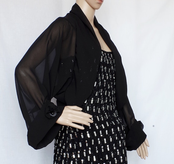 black chiffon jacket plus size