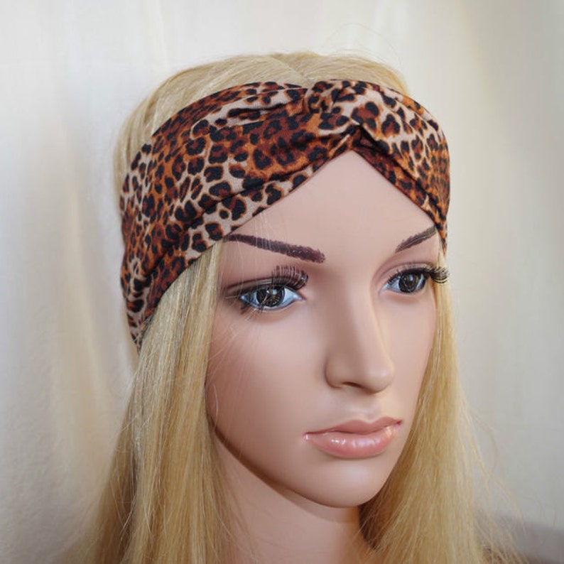 Leopard Turban Headband Wide Twist Headband Head Wrap Turban Etsy