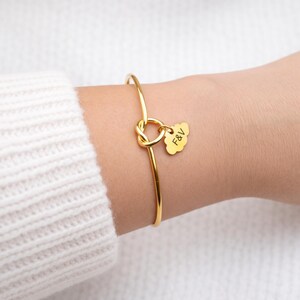 Personalized Knot Bracelet – Engrave a name, date, or message on the charm , Handmade in France