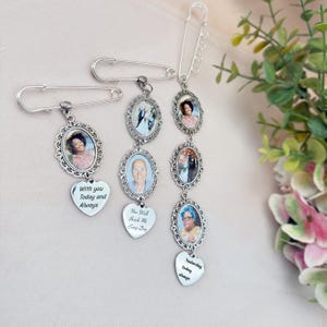 Custom Bouquet Charm for Bride , Memory Remembrance Pin, Handwriting wedding charm  Wedding photo charm , Memorial Gift
