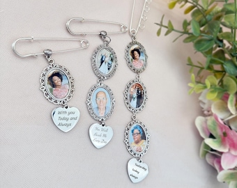 Ramo personalizado con foto para novia, pin conmemorativo, regalo de boda escrito a mano