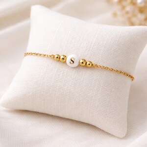 Bracelet personnalisé gold lettre initiale , Jewelry nickel-free water resistant
