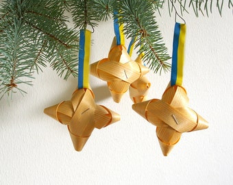 vintage swedish christmas split wood ornaments set of 4 stars tree ornament holiday decor old decorations sweden blue yellow ribbon - Swedish Christmas Decorations vintage swedish christmas split wood ornaments set of 4 stars tree ornament holiday decor old decorations sweden blue yellow ribbon - Swedish Christmas Decorations