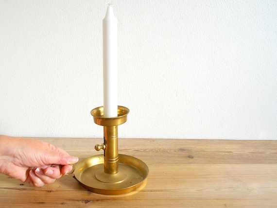 Vintage Brass Chamber Candlestick, Candle Holder Simple, Scandinavia Home  Decor, Primitive Rustic, Hygge Cozy, Bedside Table Decor, Shelf 