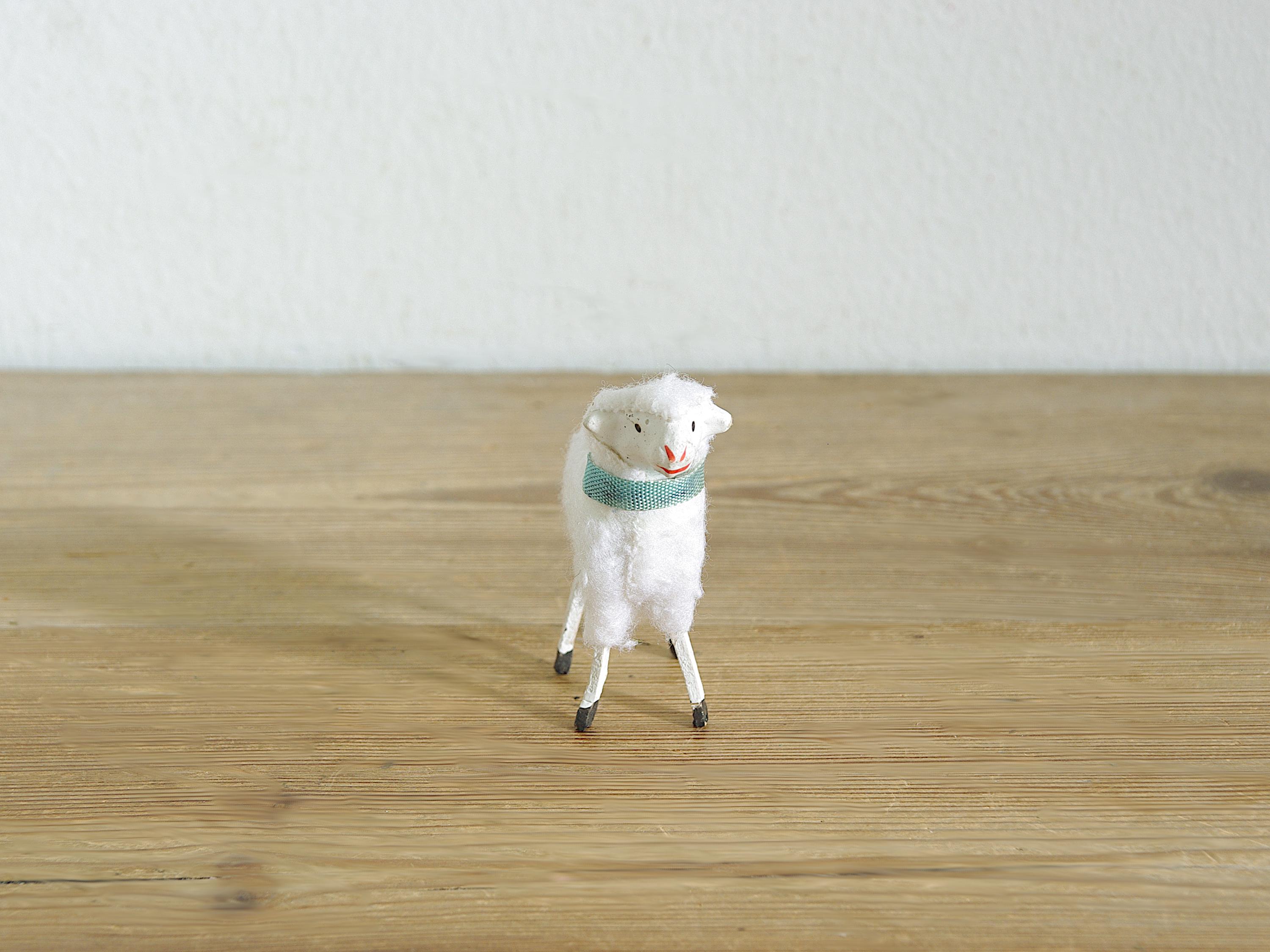 Vintage Rare Putz Sheep, Antique Wool Sheep, Christmas Nativity