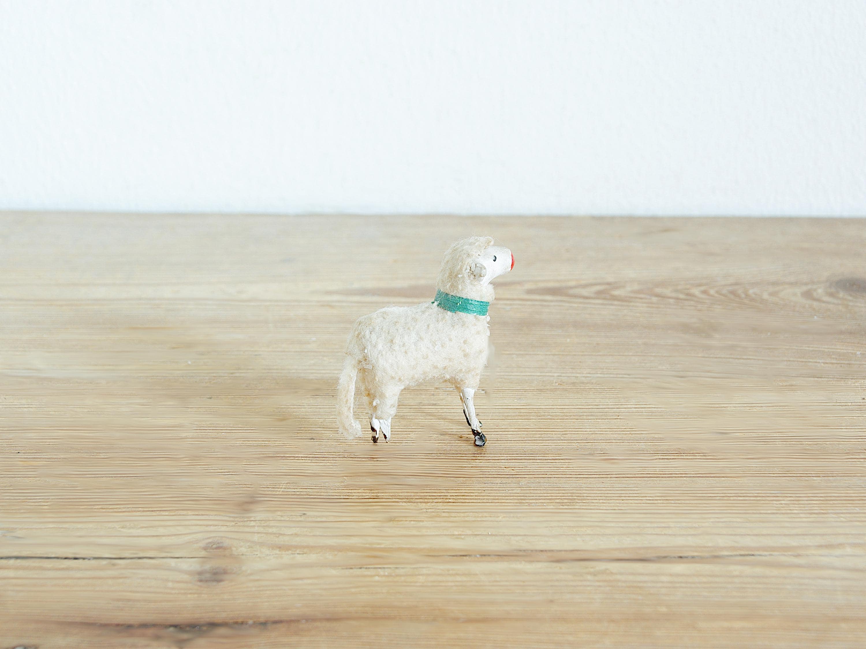 Vintage Putz Sheep, Antique Wool Sheep, Christmas Nativity